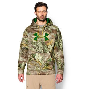 UNDER ARMOUR Advantage Max-1 Camo Hunting Hoodie, Size L
